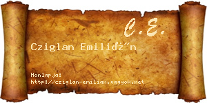 Cziglan Emilián névjegykártya